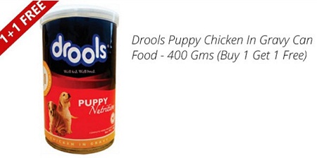 India Desire : Buy Drools Puppy Chicken In Gravy Can Food - 400 Gms (Buy 1 Get 1 Free) At Rs. 119 Only From Pepperfry